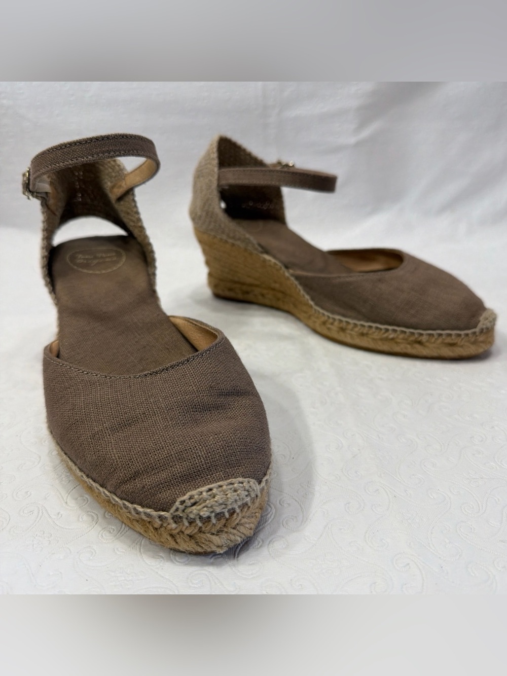 Toni Pons Caldes Wedge Espadrilles Wedge Heel Sandals Summer Shoe Tan EU Size 38